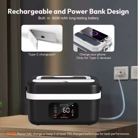 Rechargeable Food Heater with LCD
