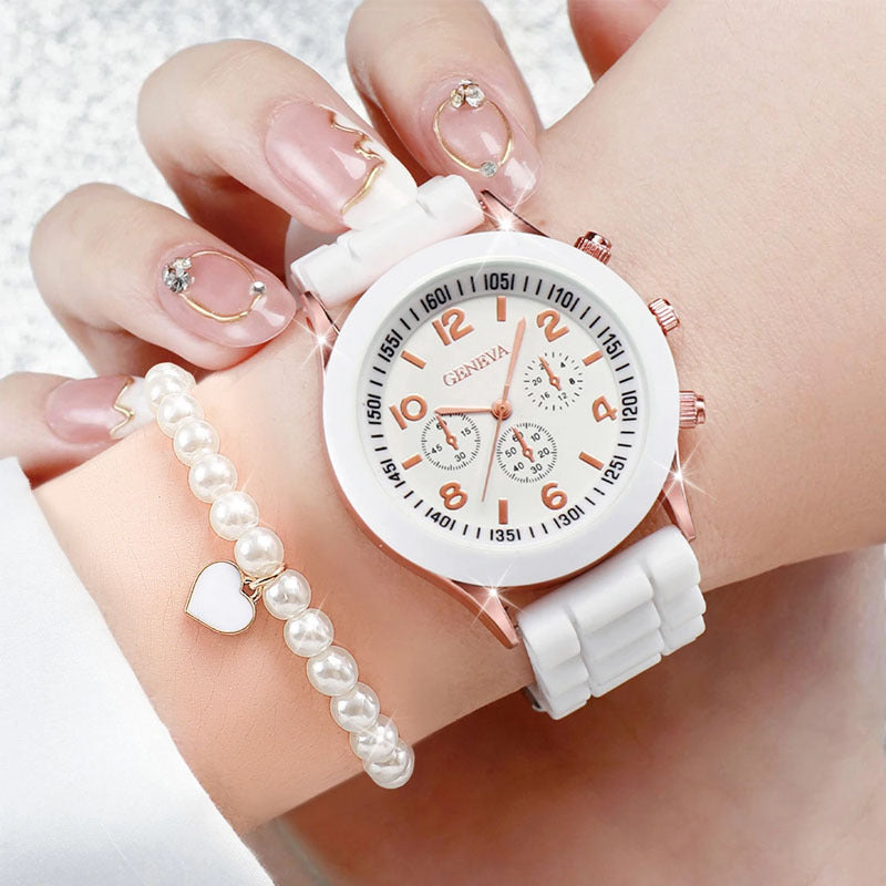 Women's Watch and Jewelry set (6 Pieces)