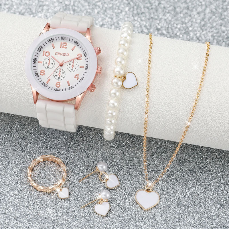 Women's Watch and Jewelry set (6 Pieces)