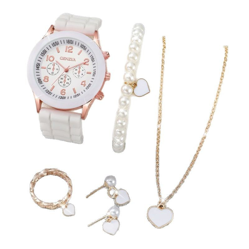 Women's Watch and Jewelry set (6 Pieces)