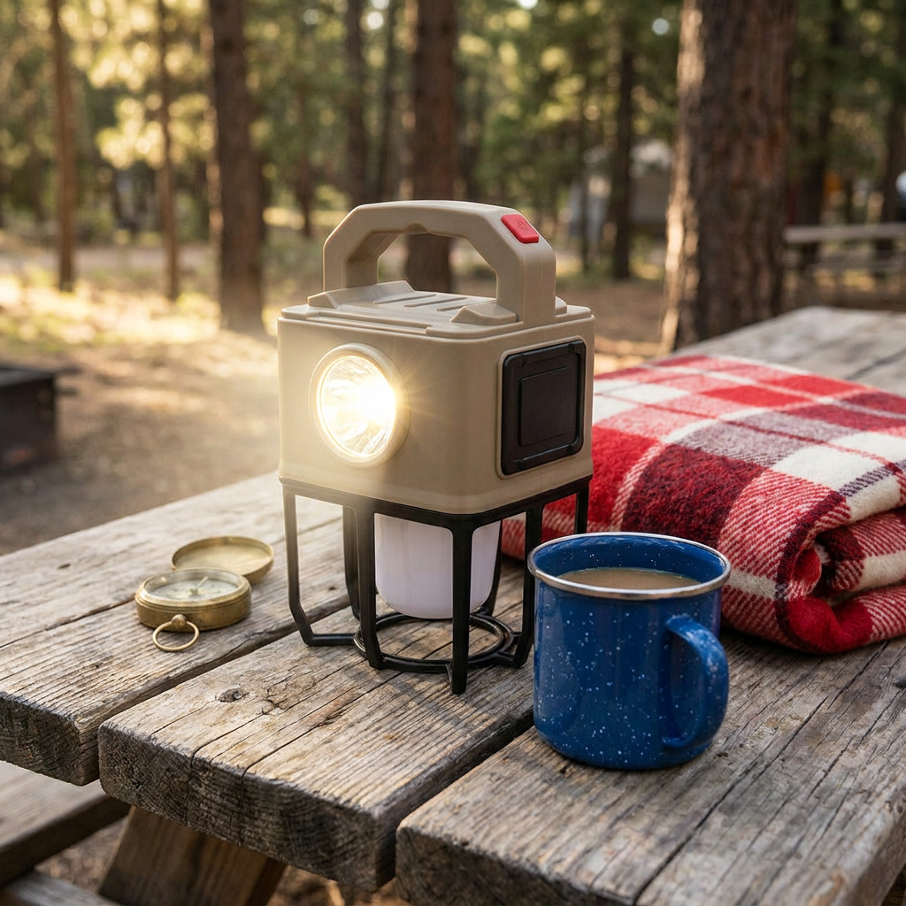 Solar LED Camping Lantern / Searchlight / Charger all-in-1