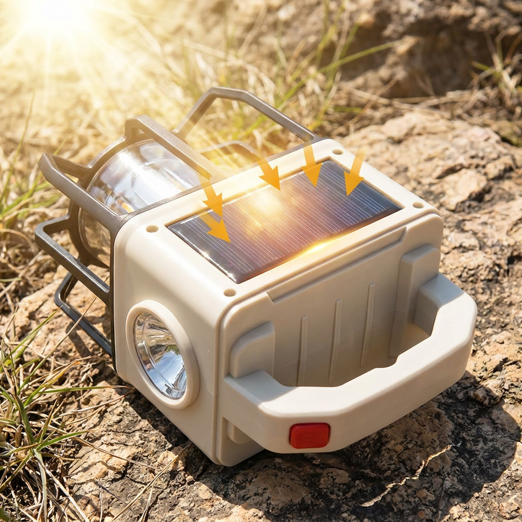 Solar LED Camping Lantern / Searchlight / Charger all-in-1